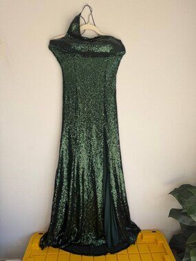 Autumn Sequin Mesh Mermaid Dress Size M Elegant Sparkly Evening Gown